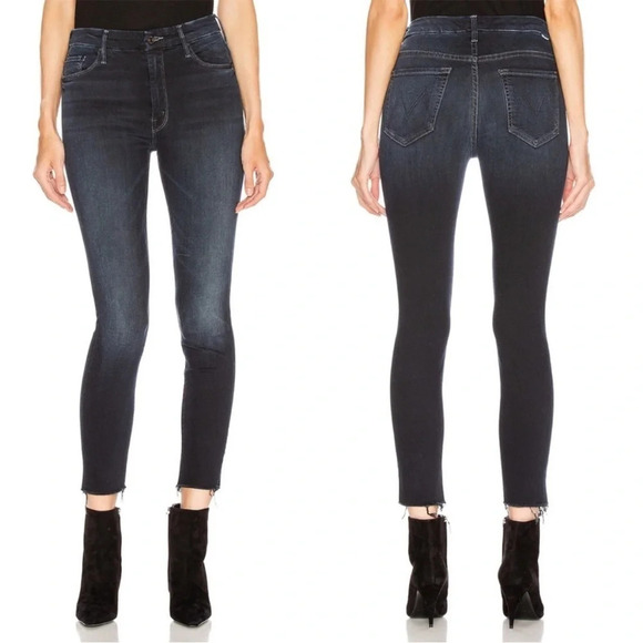 MOTHER Denim High Waisted Looker Ankle Fray Skinny Jeans Last Call Women’s 24 - Picture 1 of 13